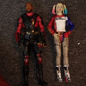 Dead shot and Harley Quinn dolls